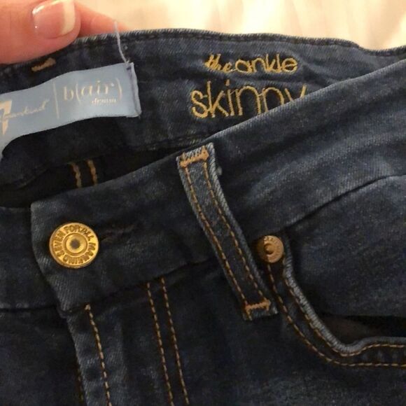 7 for all Mankind Blair raw edge denim jeans size 26 ankle length - Picture 2 of 6